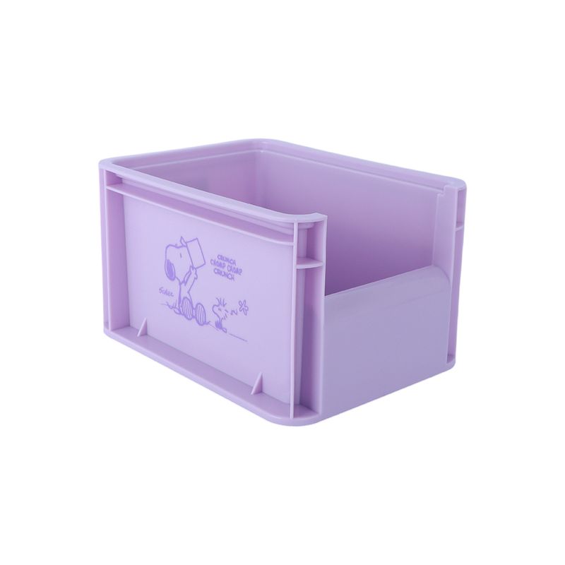 Organizador-de-pl-stico-de-almacenamiento-peque-o-apilable-sin-tapa-purpura-serie-snoopy-Snoopy-1-22936