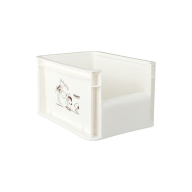 Organizador de plástico de almacenamiento pequeño apilable sin tapa blanco serie snoopy -  Snoopy