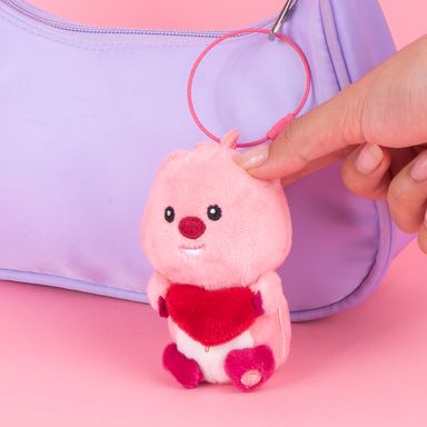 Llavero colgante de peluche sosteniendo corazón serie loopy -  Loopy