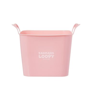 Organizador de plástico cesta de almacenamiento s serie loopy color rosa -  Loopy