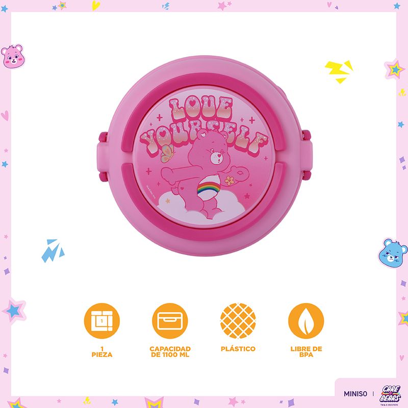 Taper-para-alimentos-lonchera-redonda-de-doble-capa-de-la-colecci-n-care-bears-1100-ml-rosa-Care-Bears-3-22834