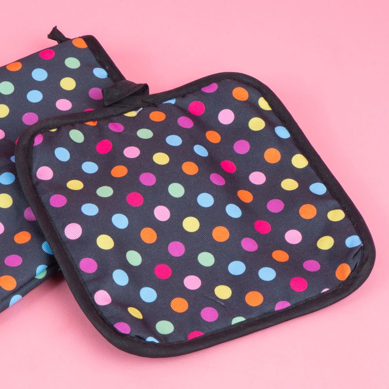 Set-de-guante-y-agarradera-para-cocina-miniso-serie-puntos-de-colores-negro-Miniso-3-22164