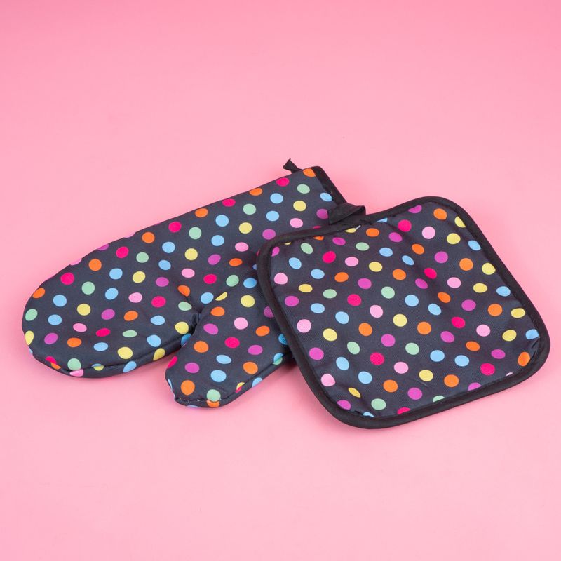Set-de-guante-y-agarradera-para-cocina-miniso-serie-puntos-de-colores-negro-Miniso-5-22164