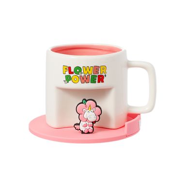 Taza de cerámica con posavasos de dibujos animados de la colección daisy minions 450 ml rosa -  Minions