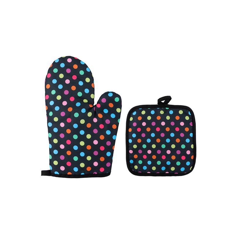 Set-de-guante-y-agarradera-para-cocina-miniso-serie-puntos-de-colores-negro-Miniso-1-22164