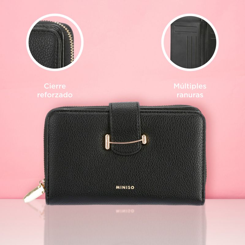 Cartera-para-mujer-mediana-miniso-trabilla-metalica-negro-Miniso-6-22983