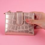 Cartera-de-moda-corta-para-mujer-tipo-piel-de-cocodrilo-oro-rosado-Miniso-2-22990