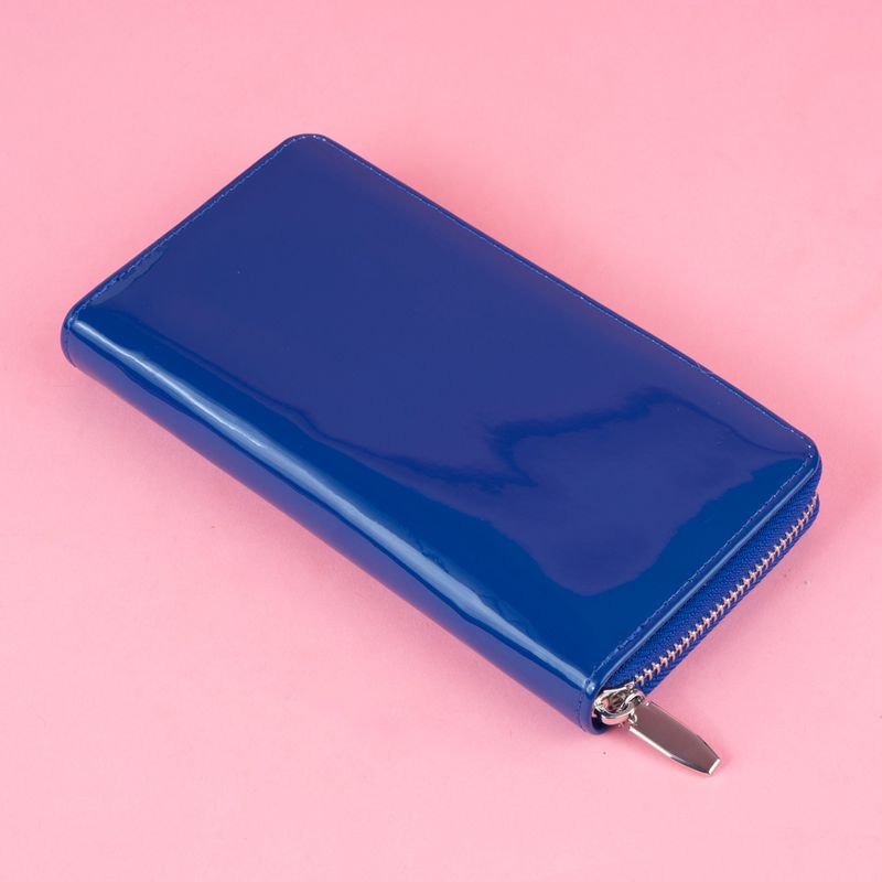 Cartera Para Mujer Charltu - Azul Claro, Piel Sintética, 6 Ranuras Para Tarjetas, Bolsillo Con Cremallera