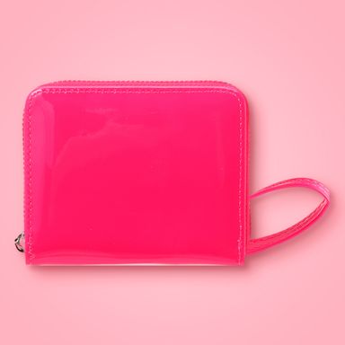 Cartera corta para mujer miniso tipo charol rosa -  Miniso
