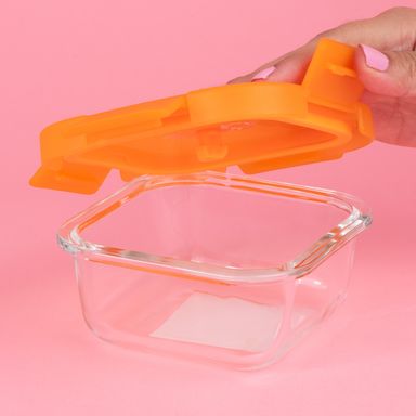Taper cuadrado para alimentos serie rainbow 320 ml naranja -  Miniso