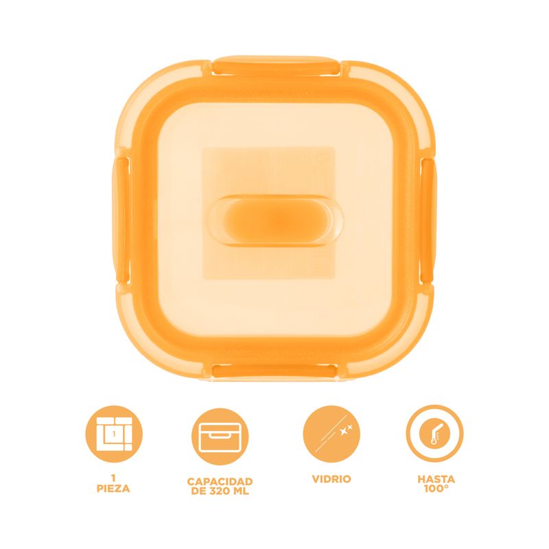 Taper-cuadrado-para-alimentos-serie-rainbow-320-ml-naranja-Miniso-4-23160