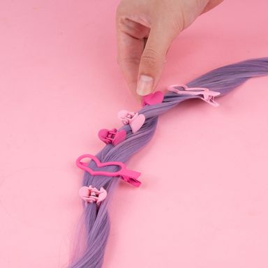 Set de broches para cabello miniso serie pink corazones 6 pzas -  Miniso