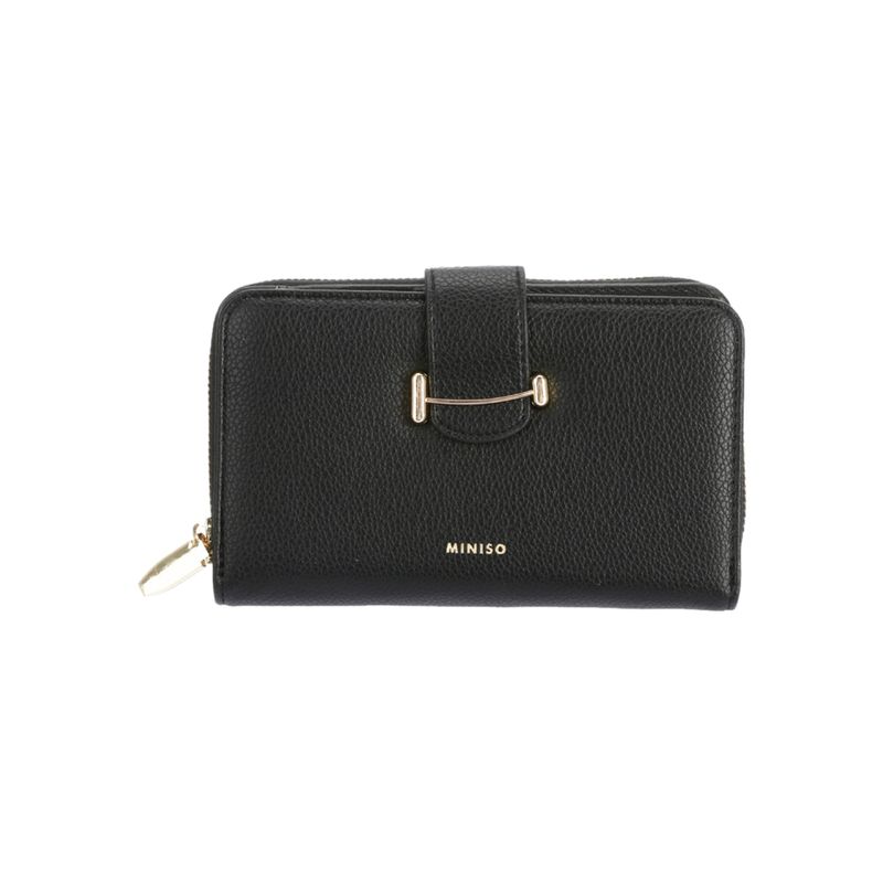 Cartera-para-mujer-mediana-miniso-trabilla-metalica-negro-Miniso-1-22983
