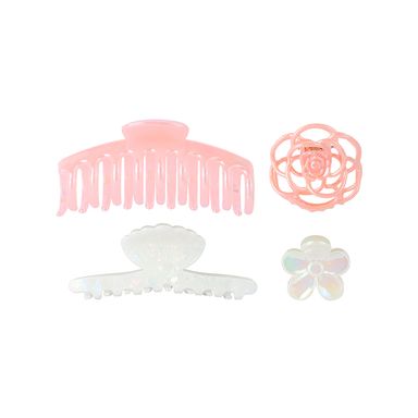 Set de pinzas para cabello miniso flor rosa 4 pzas -  Miniso