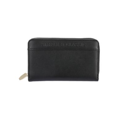 Cartera con cierre para mujer miniso letras en relieve negro -  Miniso