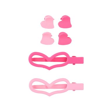 Set de broches para cabello miniso serie pink corazones 6 pzas -  Miniso