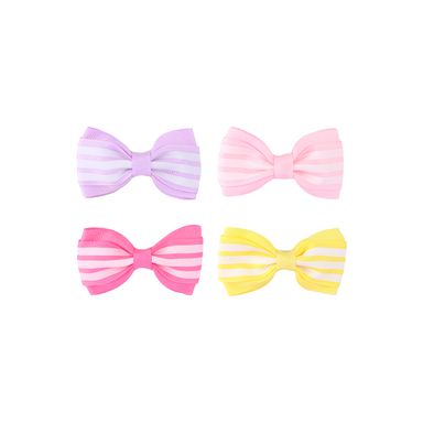 Set de broches para cabello miniso serie macaron moños rayas 4 pzas -  Miniso