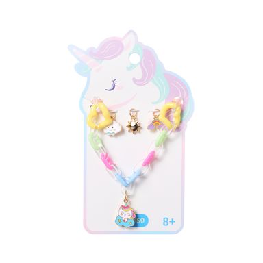 Collar miniso colección funny cadena acrílico color pastel y multi dijes arcoíris 4 pzas -  Miniso