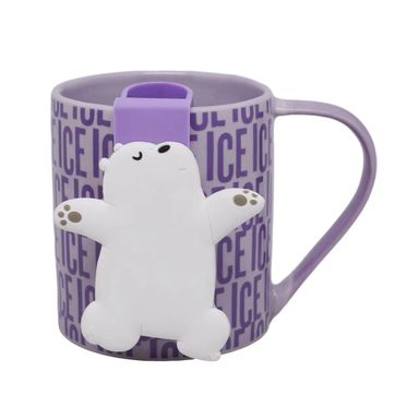 Taza de cerámica con colador festival de música costera 360 ml polar serie wbb color morado -  We Bare Bears