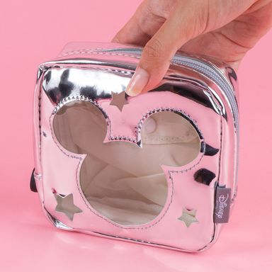 Cosmetiquera disney con ventana transparente mickey mouse plateada -  Disney