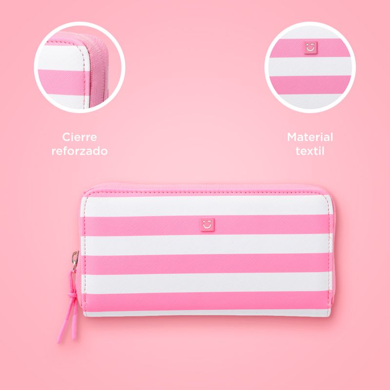 Cartera-larga-para-mujer-miniso-serie-rayas-rosa-Miniso-4-23166