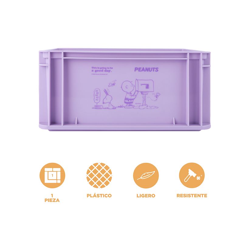 Organizador-de-pl-stico-de-almacenamiento-grande-apilable-sin-tapa-purpura-serie-snoopy-Snoopy-3-22938