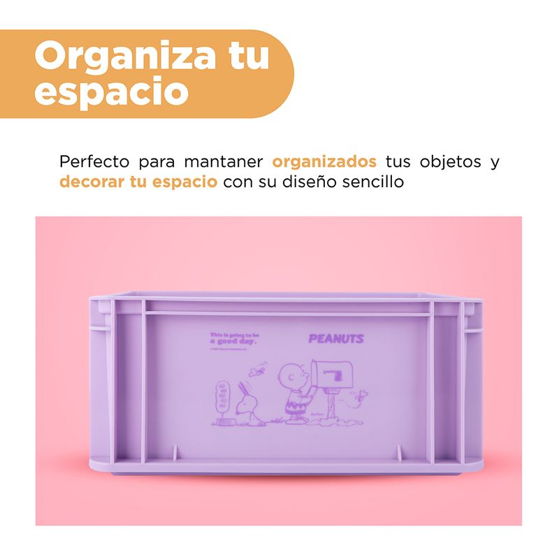 Organizador-de-pl-stico-de-almacenamiento-grande-apilable-sin-tapa-purpura-serie-snoopy-Snoopy-4-22938