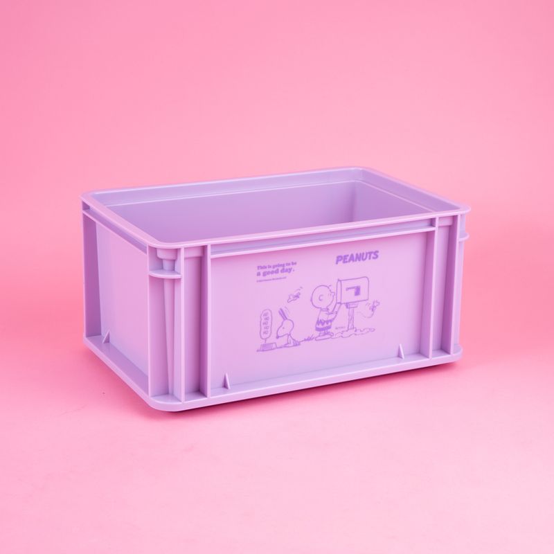 Organizador-de-pl-stico-de-almacenamiento-grande-apilable-sin-tapa-purpura-serie-snoopy-Snoopy-5-22938