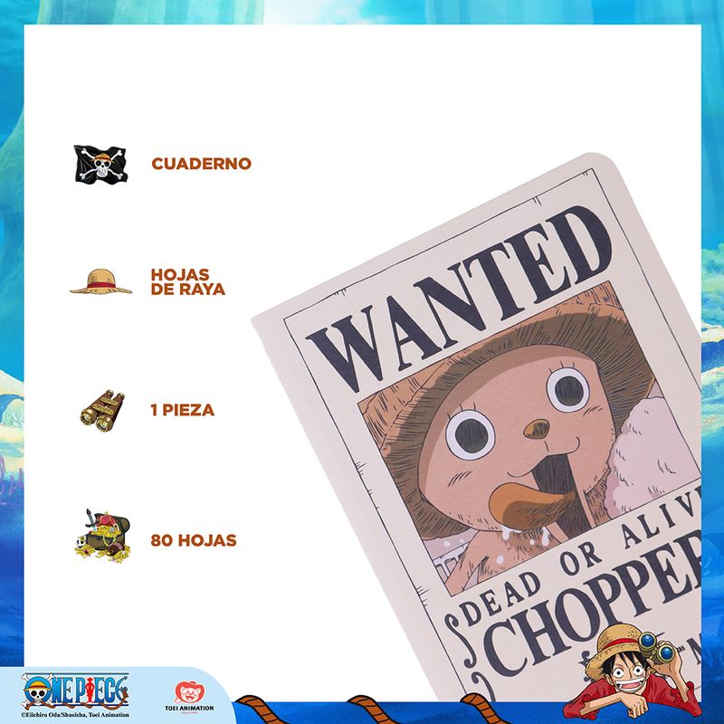 Cuaderno-de-tapa-dura-chopper-80-hojaspagina-en-blanco-pdq-serie-one-piece-One-Piece-3-23377