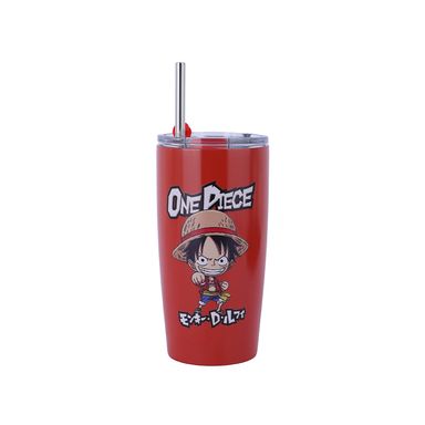 Vaso de acero con sorbete de la colección clasica de one piece 530 ml rojo -  One Piece