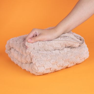 Toalla de baño de microfibra diseno relieve café 140cm x 70cm -  Miniso