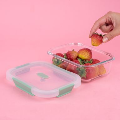 Taper de alimentos de vidrio 640 ml verde -  Miniso