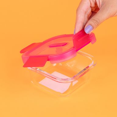 Taper cuadrado para alimentos serie rainbow 320 ml rojo -  Miniso