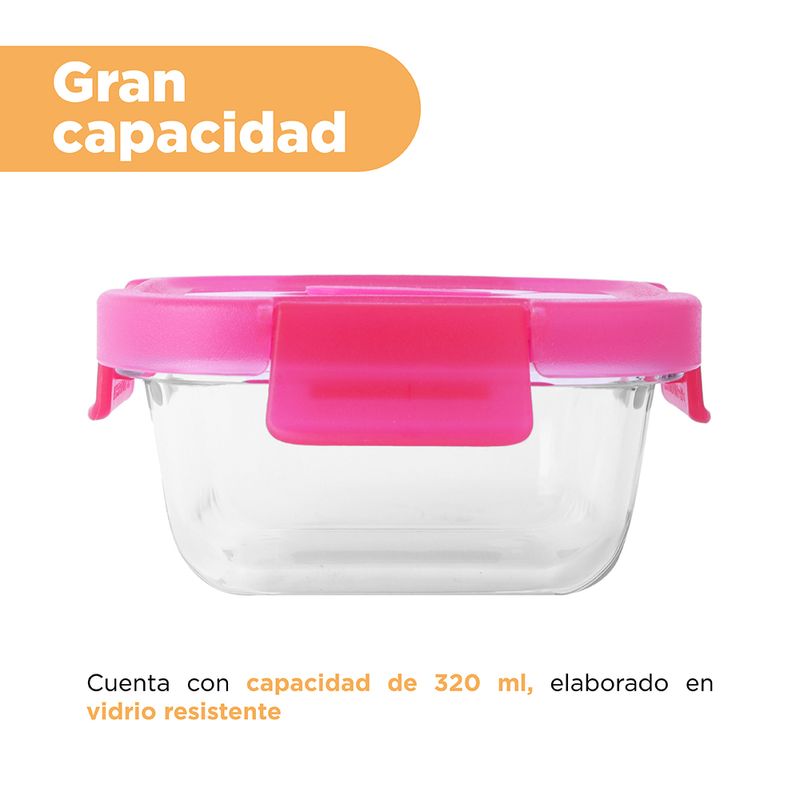 Taper-cuadrado-para-alimentos-serie-rainbow-320-ml-rojo-Miniso-5-23436