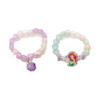 Set de pulseras disney princesas serie manga cómics cuentas corazón 2 pzas -  Princesas Manga