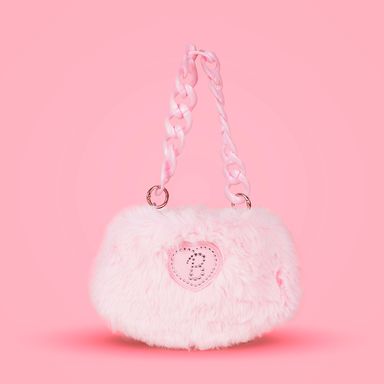 Bolso de mano colección barbie serie fancy peluche con cadena rosa -  Barbie