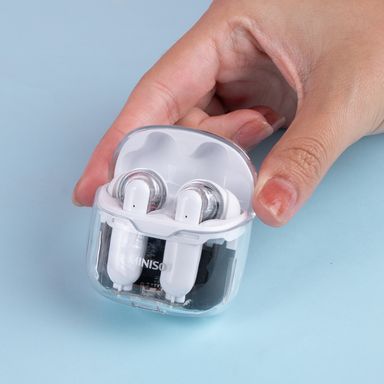 Audífonos tws con funda transparente modelo s200 blanco miniso -  Miniso