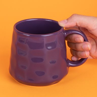 Taza con relieve de color solido 360 ml púrpura -  Miniso