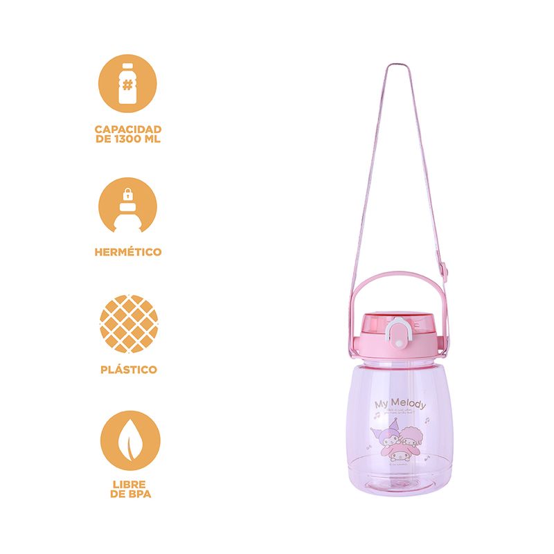 Botella-de-pl-stico-con-correa-1300ml-mymelody-serie-sanrio-rosa-Sanrio-4-23531