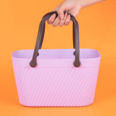 Organizador de plástico correas de ratan de imitación con asas púrpura 30cm -  Miniso