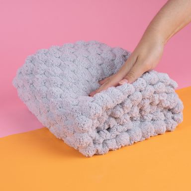 Toalla de baño de microfibra diseño relieve gris 140cm x 70cm -  Miniso