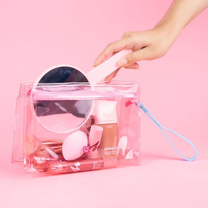 Cosmetiquera-miniso-serie-clear-plastic-triangular-rosa-Miniso-2-23170