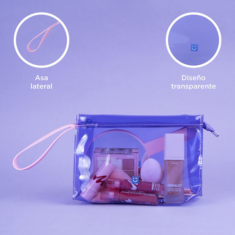 Cosmetiquera-miniso-serie-clear-plastic-triangular-morado-Miniso-6-23172