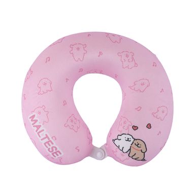 Almohada de viaje de espuma viscoelástica rosa serie maltese -  Maltese