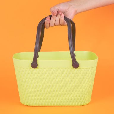 Organizador de plástico correas de ratan de imitación con asas lima 30cm -  Miniso