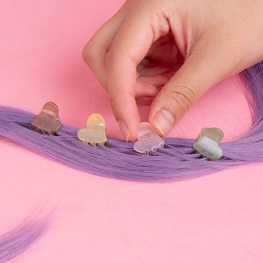 Set de accesorios para cabello miniso serie pink series corazones mix de colores 12 pzas. -  Miniso