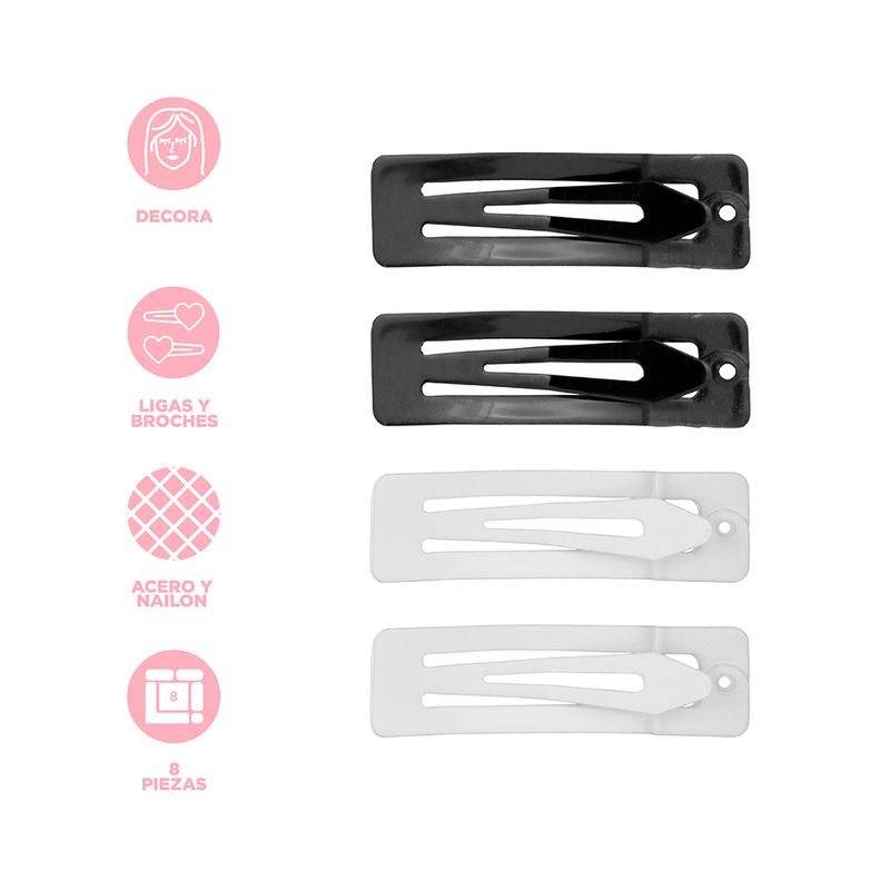Set-de-accesorios-para-cabello-miniso-serie-neutral-ligas-y-pasadores-blanco-y-negro-Miniso-3-24172