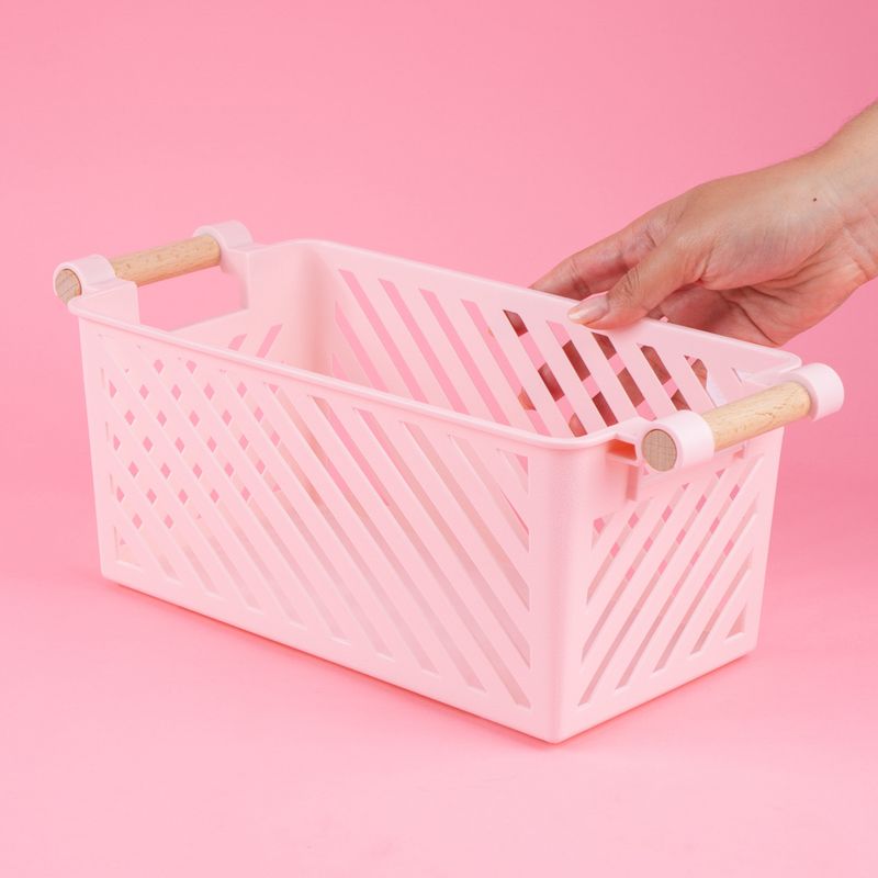 Organizador-de-pl-stico-apilable-mori-girl-con-mango-de-madera-l-rosa-Miniso-2-24233