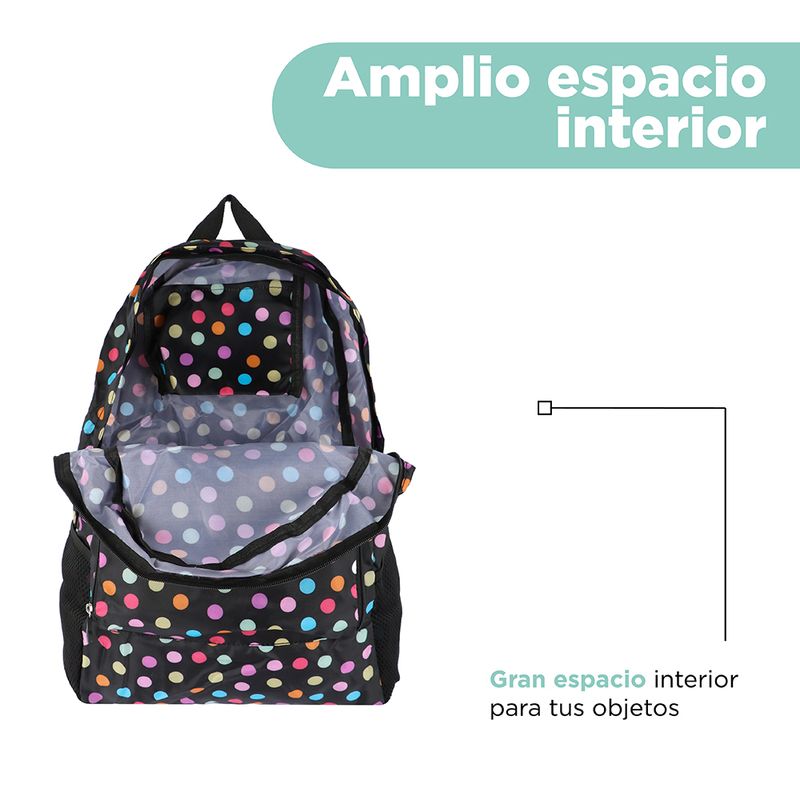 Organizador-de-viaje-mochila-escolar-plegable-serie-dots-negro-Miniso-5-24234