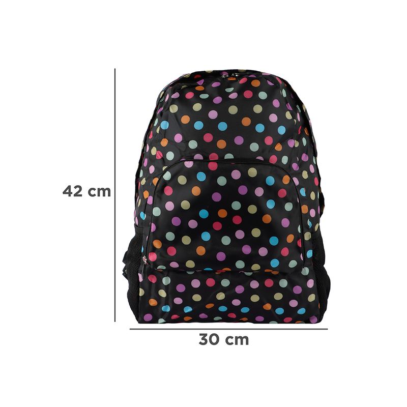 Organizador-de-viaje-mochila-escolar-plegable-serie-dots-negro-Miniso-8-24234